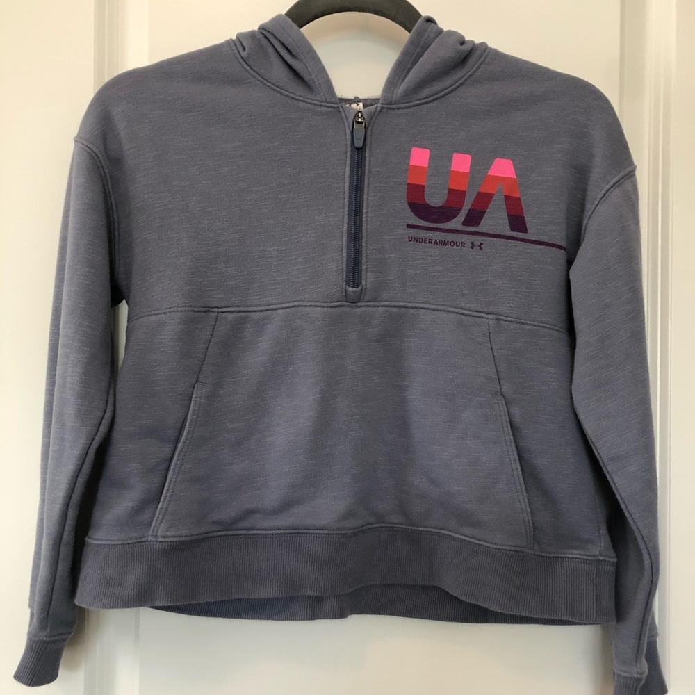 Girl’s UNDER ARMOUR Cropped Sweater Blue/Size M